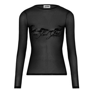 Jean Paul Gaultier Fitted Long-Sleeve Sheer Mesh Top - NWT